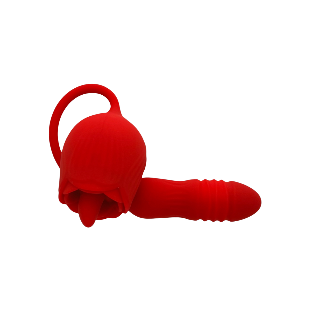 Teazers Rose Vibrator with Thrusting Dildo