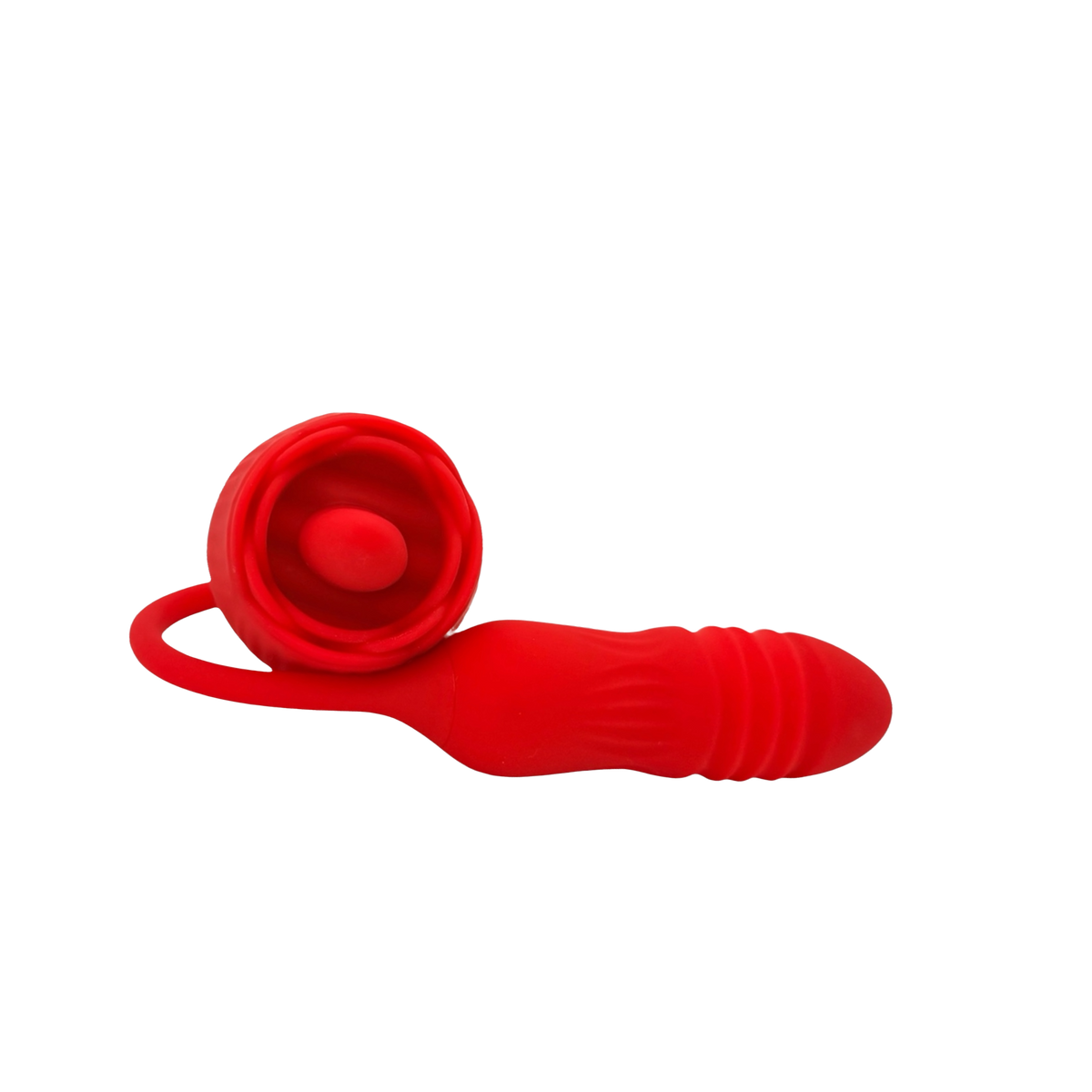 Teazers Rose Vibrator with Thrusting Dildo