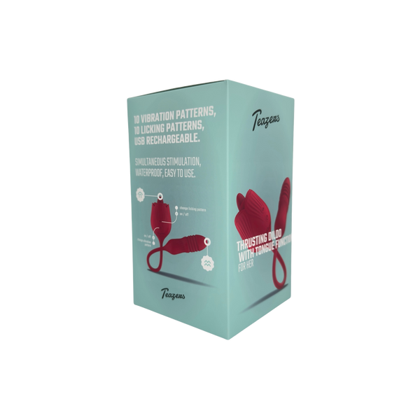 Teazers Rose Vibrator with Thrusting Dildo