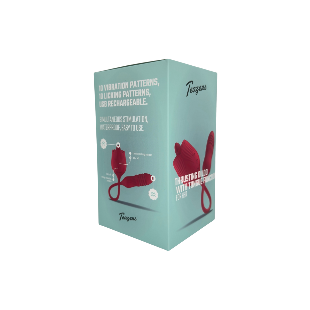 Teazers Rose Vibrator with Thrusting Dildo